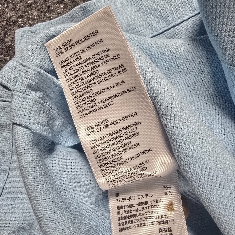 Tommy Bahama Men's Large Blue Silk Blend Camp Shirt Button Down Island Zone - Picture 6 of 15